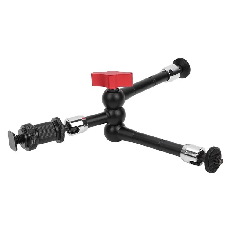 11 inch Folding 3-Section Camera Mount SLR Camera Flexible Boom Arm with 1/4" Screw/360-deree Rotatable Ball Head
