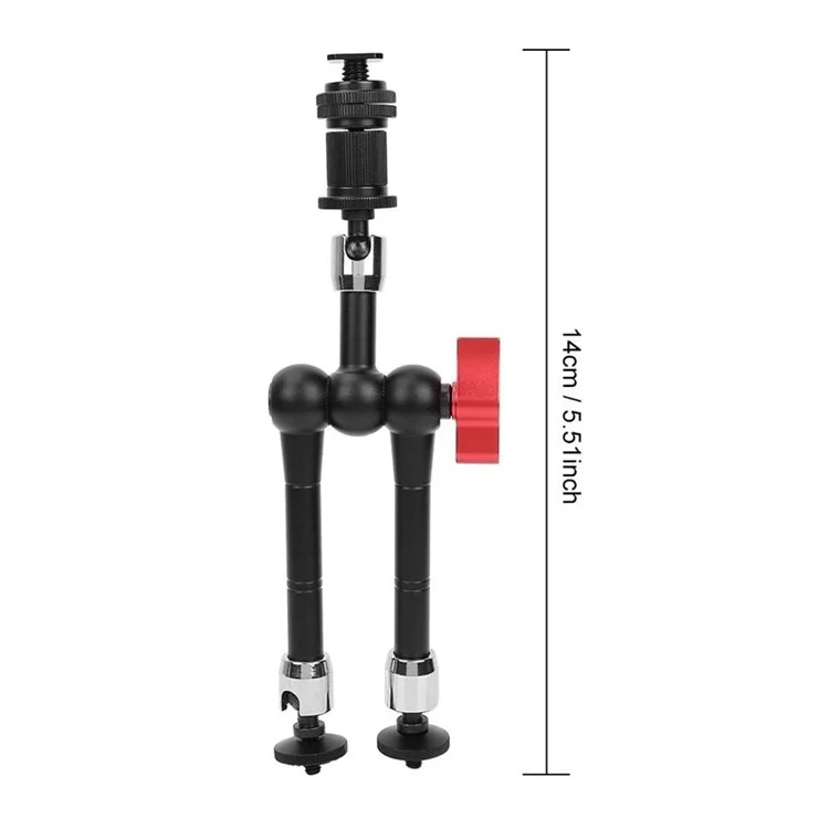 11 inch Folding 3-Section Camera Mount SLR Camera Flexible Boom Arm with 1/4" Screw/360-deree Rotatable Ball Head