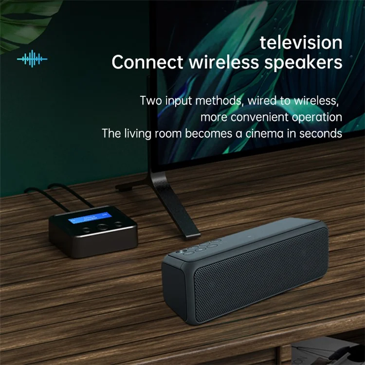 C39S Bluetooth-compatible 5.0 Wireless Audio Receiver Transmitter Adapter with LCD Display Supports TF Card MP3 Player (CE)