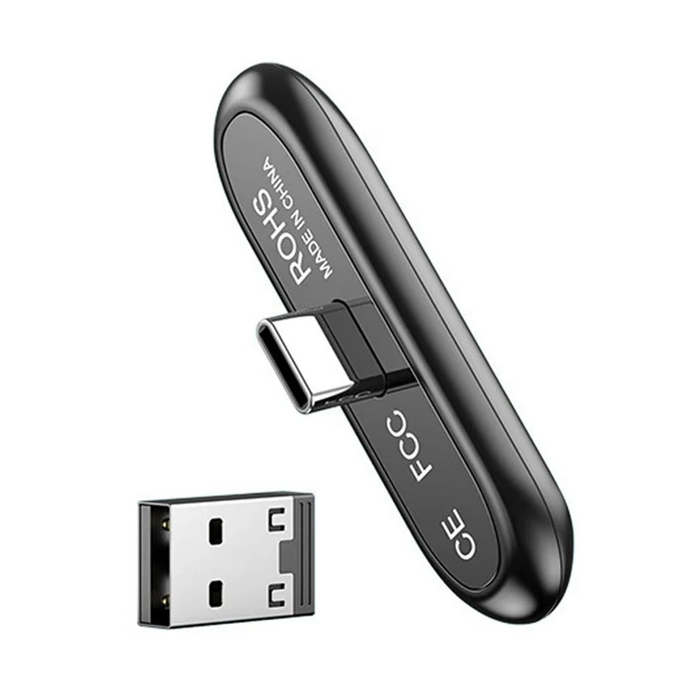 T12 Type-C Bluetooth-compatible 5.0 Audio Transmitter Portable Wireless Converter with Type-C to USB Adapter for Nintendo Switch/PS4/PC (CE)