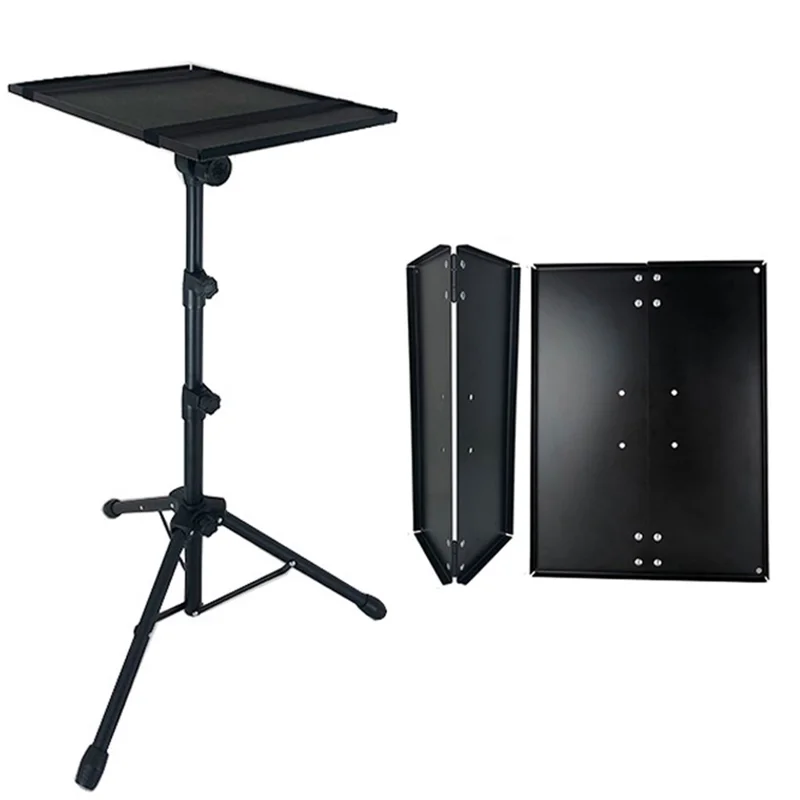 A-502C Foldable Tray Design Height Adjustable Laptop Projector Speaker Holder Tripod Telescopic Metal Floor Stand