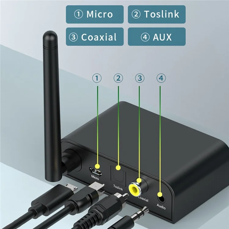 Adaptador Bluetooth 5.1 Inteligente BT07 Receptor Transmissor de Áudio Amplificador com Botão e Tela de Exibição