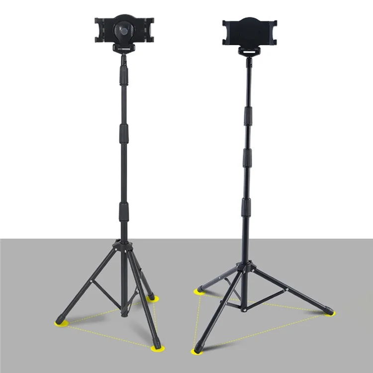 JY306V8 Tripod Tripod Stand High High Adjustable Standder Stand à 360 Degrés Mount de Montage en Rotation Pour 7 '' - 10,5 '' Comprimés et Téléphones