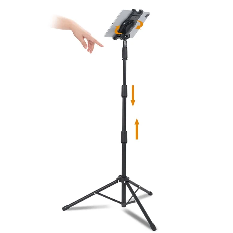 JY306V8 Tripod Tripod Stand High High Adjustable Standder Stand à 360 Degrés Mount de Montage en Rotation Pour 7 '' - 10,5 '' Comprimés et Téléphones