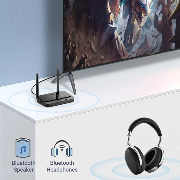 UGREEN 100m Long Range Bluetooth-compatible 5.0 Transmitter Receiver AptX LL AptX HD Audio Adapter Wireless Audio Dongle for TV Home Stereo