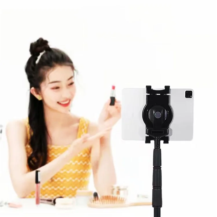 Height Extendable Tripod Stand Phone Stand Holder Selfie Stick Tripod Camera Tripod Compatible with 7''-10.5'' Phones and Tablets