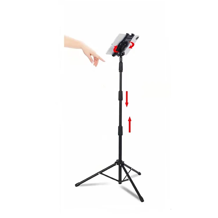 Hauteur Extensible Trépied Trépied Titulaire Du Support Selfie Stick Trépied Caméra Trépied Compatible Avec 7 '' - 10.5 '' Téléphones Et Tablettes