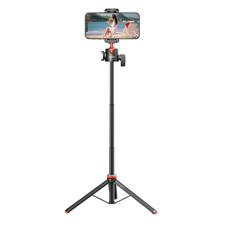 UURIG 1.3m Extendable Multifunctional Portable Tripod Stand Cell Phone Stand with Cold Shoe for Selfies/Video Recording/Vlogging/Live Streaming