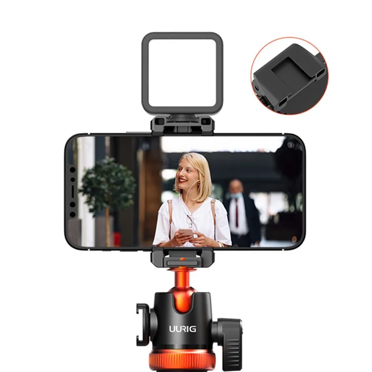 UURIG 1.3m Extendable Multifunctional Portable Tripod Stand Cell Phone Stand with Cold Shoe for Selfies/Video Recording/Vlogging/Live Streaming