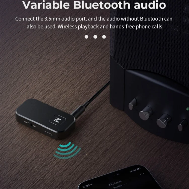 bt-03 2-In-1 Lavalier Bluetooth-compatible 5.1 Transmitter Receiver Low Latency Wireless Adapter Supports Hands-Free Calling