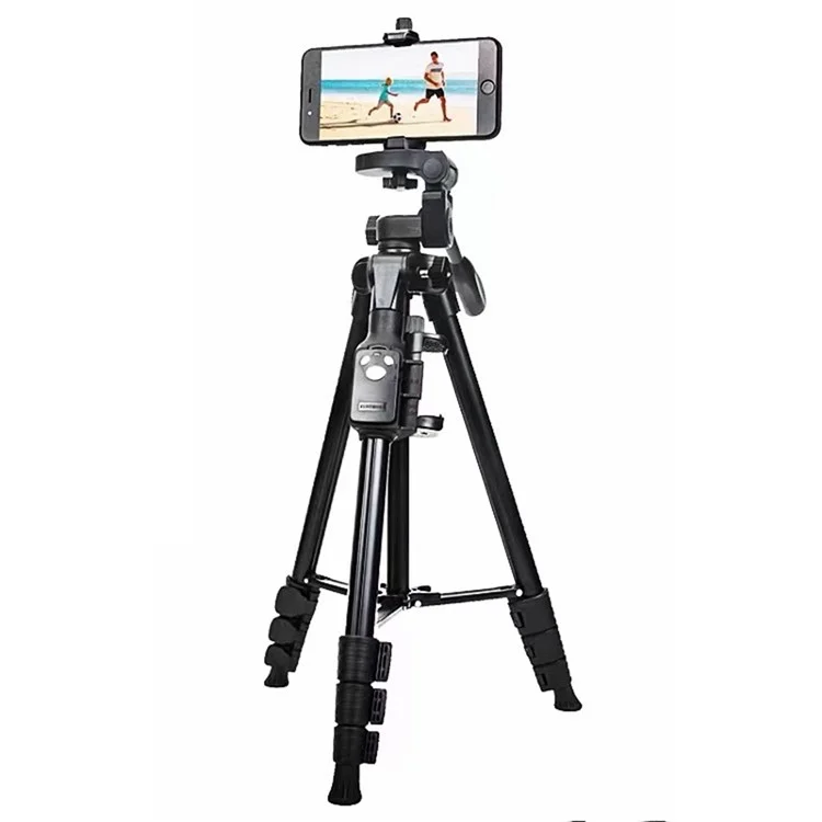 YUNTENG VCT-6108 Портативный Штатив для Сотового Телефона Дорожный Штатив для Камеры со Съемным Мешком и Bluetooth-Пультом Дистанционного Управления для Селфи / Прямых Трансляций / Влогов / Видеозаписи