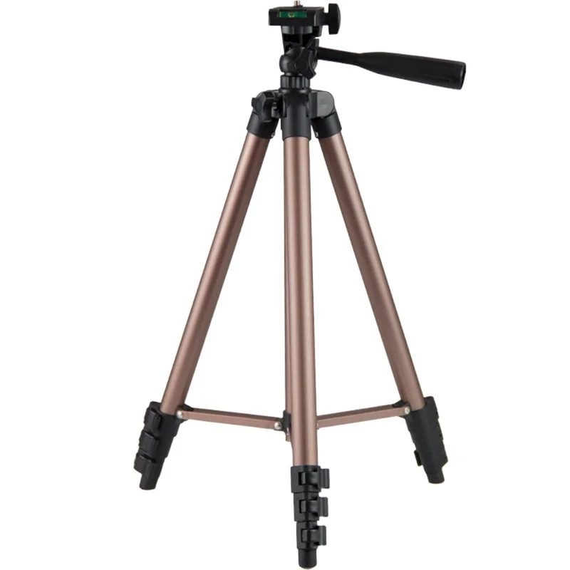130cm Outdoor Photography Tripod Portable Telescopic Aluminum Alloy Tripod Camera Phone Live Streaming Stand