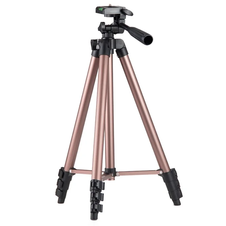 110 cm de Portátil Portátil de Alumínio Telescópico Tripé Phone de Transmissão ao Vivo Stand Photography Tripé - Gold de Champanhe