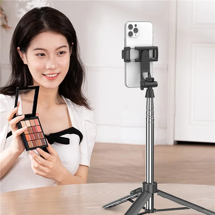 A35 1.6m Cell Phone Selfie Stick Tripod Smartphone Tripod Stand Tall Extendable Phone Tripod with Wireless Remote for iPhone and Android