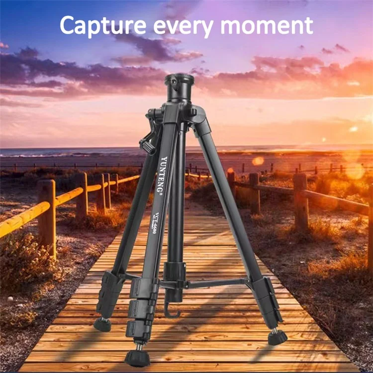 YUNTENG VCT-6680 Telescopic 152CM Camera Mount Phone Tripod Stand Travel Tripod Mobile Phone Holder with 1 / 4'' Screw Adapter