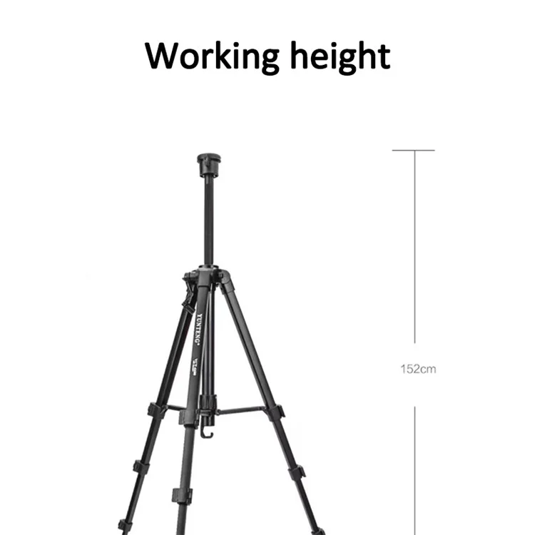 YUNTENG VCT-6680 Telescopic 152CM Camera Mount Phone Tripod Stand Travel Tripod Mobile Phone Holder with 1 / 4'' Screw Adapter