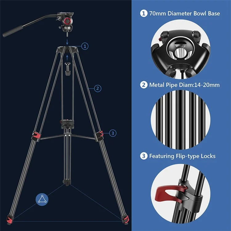 NEEWER NW3500 für Canon / Nikon / Sony Kamera Gimbal Quick Release Platte Aluminiumlegierung Stativständer