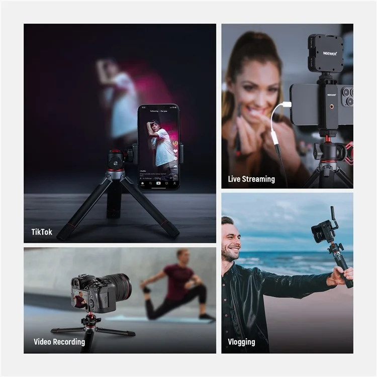 Trépied appareil photo pliable en alliage d'aluminium NEEWER NW-991 pour diffusion en direct et Vlogging