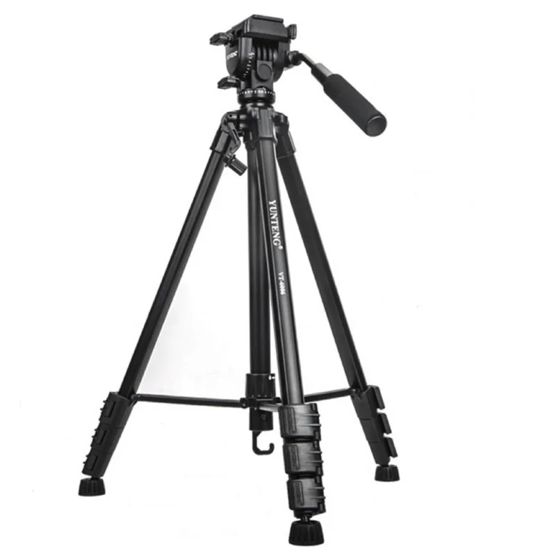 YUNTENG VT-6006 Trépied pour appareil photo Canon Nikon en alliage d'aluminium DSLR Trépied Pied d'appareil photo avec rotule et plaque de dégagement rapide