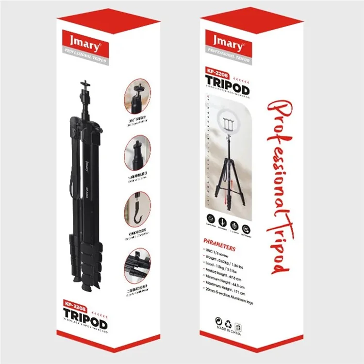 JMARY KP2208 1,7m Suporte de Tripé para Luz de Preenchimento de Câmera para Transmissão ao Vivo, Fotografia Suporte de Chão de Metal para Celular