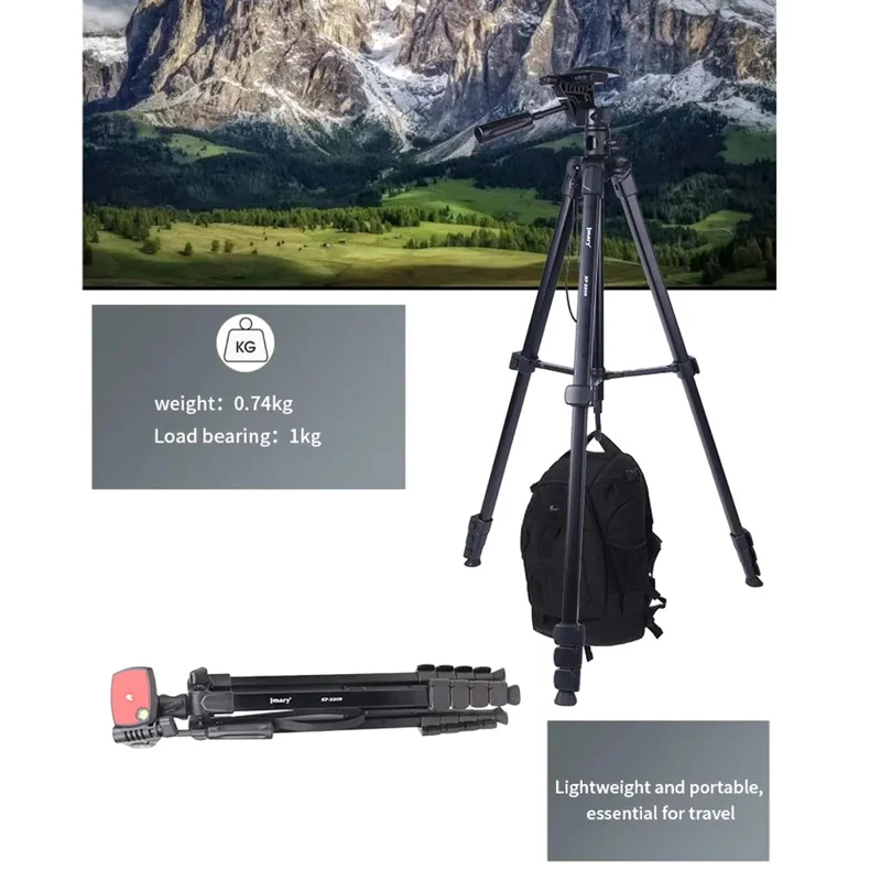 JMARY KP2209 Outdoor Tripod Stand with Horizontal Extension Rod Cell Phone Camera Folding Tripod