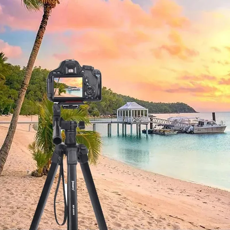 JMARY KP2209 Outdoor Tripod Stand with Horizontal Extension Rod Cell Phone Camera Folding Tripod