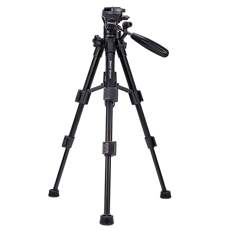 JMARY KP-2203 Trépied portable pour appareil photo reflex numérique et téléphone en alliage d'aluminium, télescopique, pour diffusion en direct, photographie - Noir