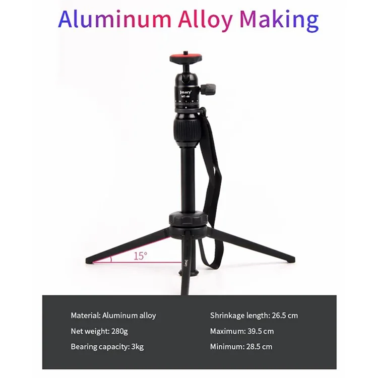 JMARY MT68 Portable Photography Selfie Mini Tripod Aluminum Alloy Telescopic SLR Camera Phone Stand