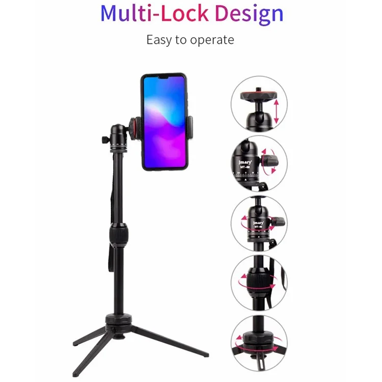 JMARY MT68 Portable Photography Selfie Mini Tripod Aluminum Alloy Telescopic SLR Camera Phone Stand