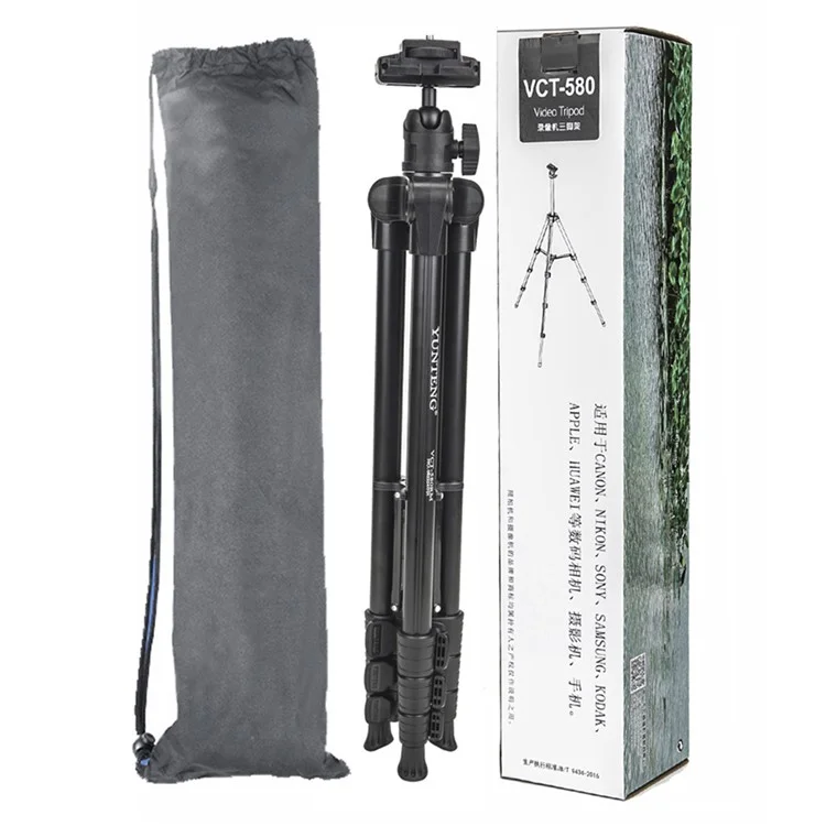 YUNTENG VCT-580 Trípode telescópico con tornillo de 1/4" para cámaras réflex digitales Nikon Canon Sony