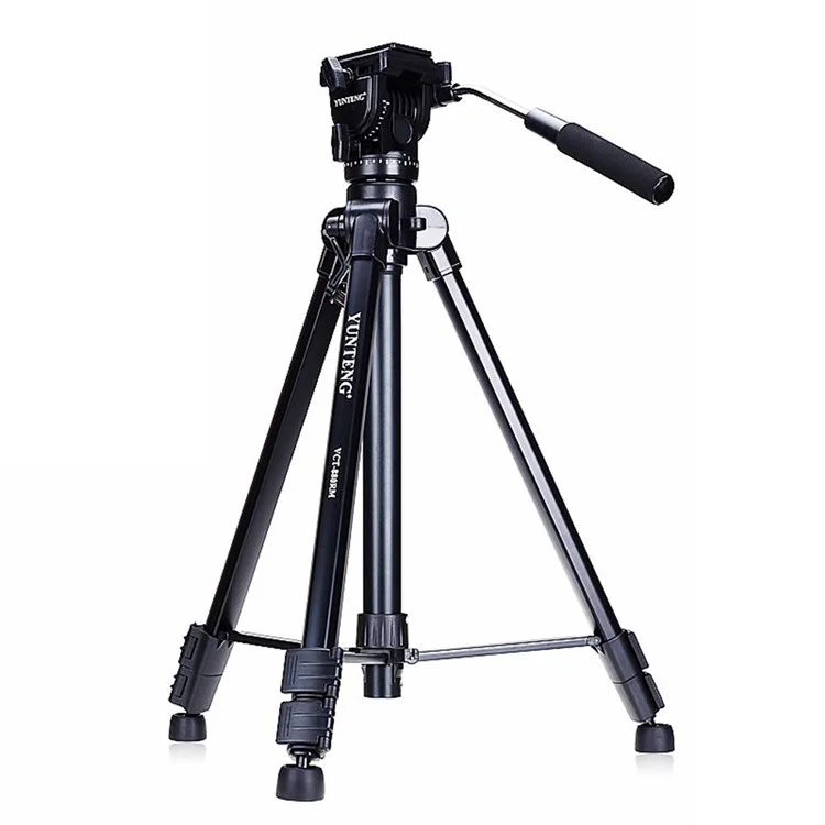 YUNTENG VCT-880RM Trépied photo studio en 3 sections avec tête panoramique et inclinaison hydraulique pour appareil photo REFLEX