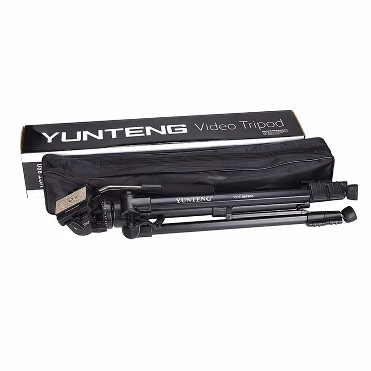 YUNTENG VCT-880RM Trépied photo studio en 3 sections avec tête panoramique et inclinaison hydraulique pour appareil photo REFLEX