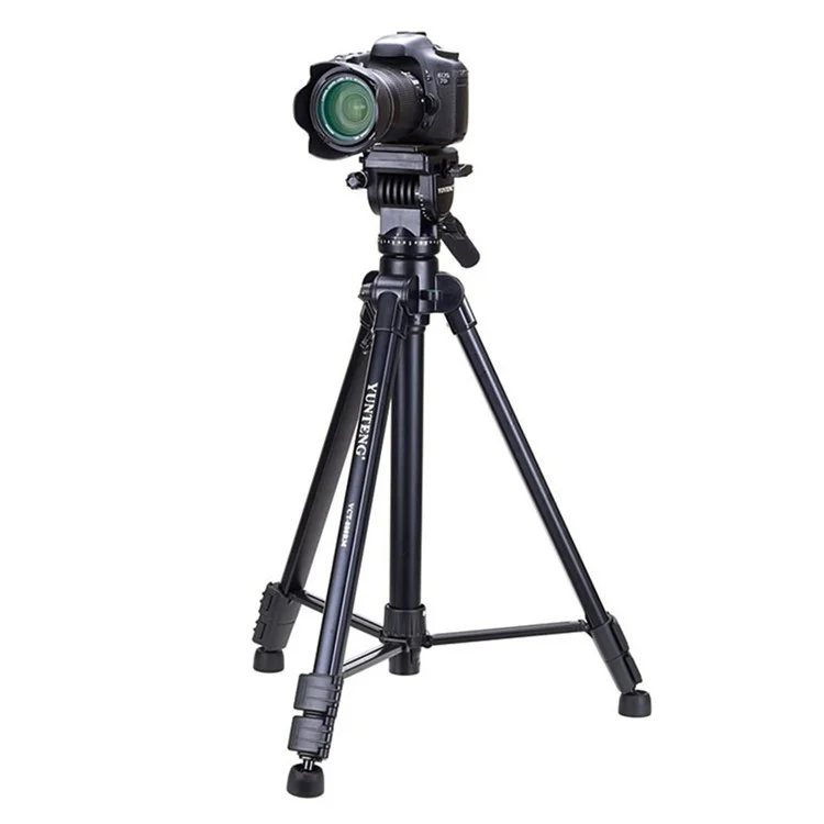 YUNTENG VCT-880RM Trépied photo studio en 3 sections avec tête panoramique et inclinaison hydraulique pour appareil photo REFLEX