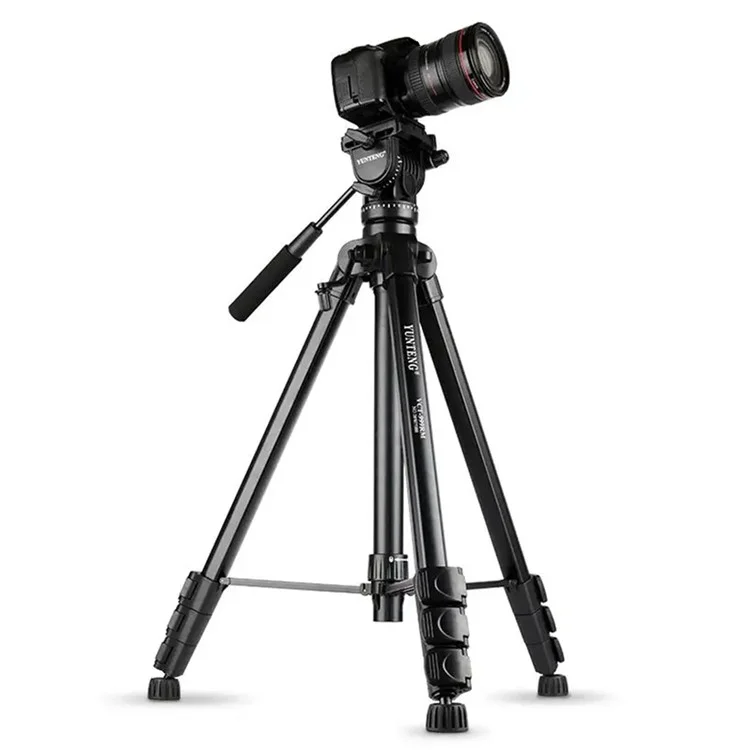 YUNTENG VCT-999RM Trépied portable en alliage d'aluminium avec plaque de dégagement rapide pour appareil photo reflex numérique Canon Nikon