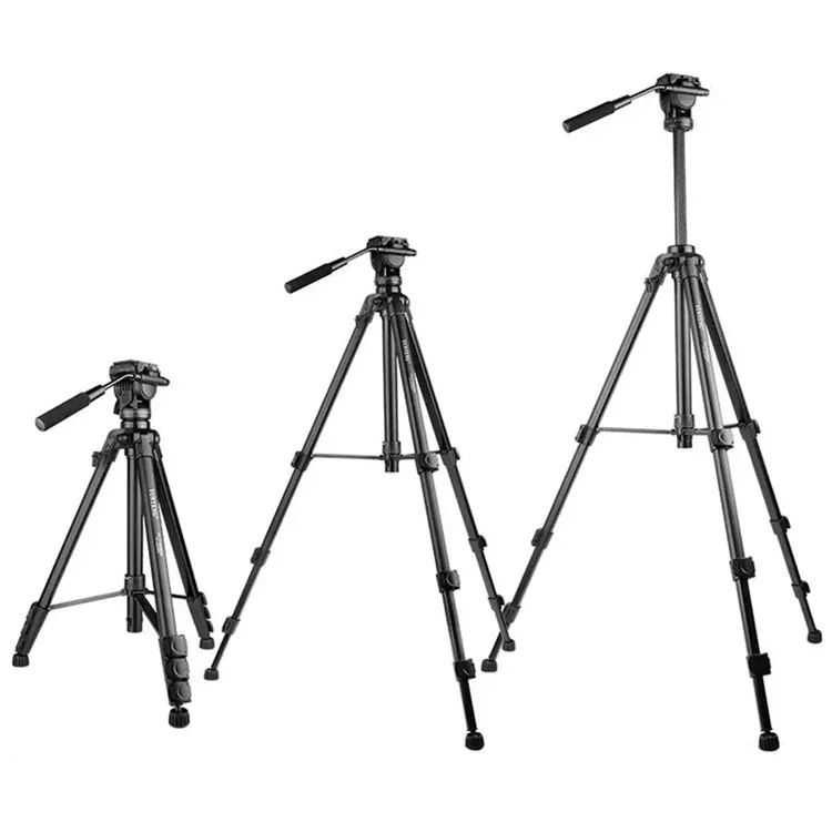 YUNTENG VCT-999RM Trépied portable en alliage d'aluminium avec plaque de dégagement rapide pour appareil photo reflex numérique Canon Nikon