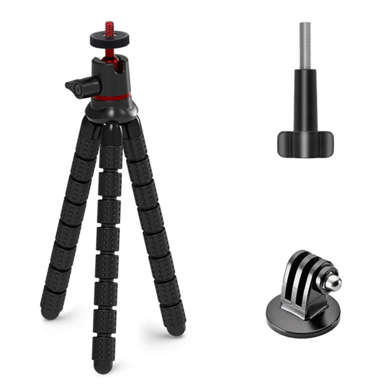 JUNNX JX-PJ-04-A Rotating Ball Head Octopus Tripod Flexible Leg Stand with Screw Adapter