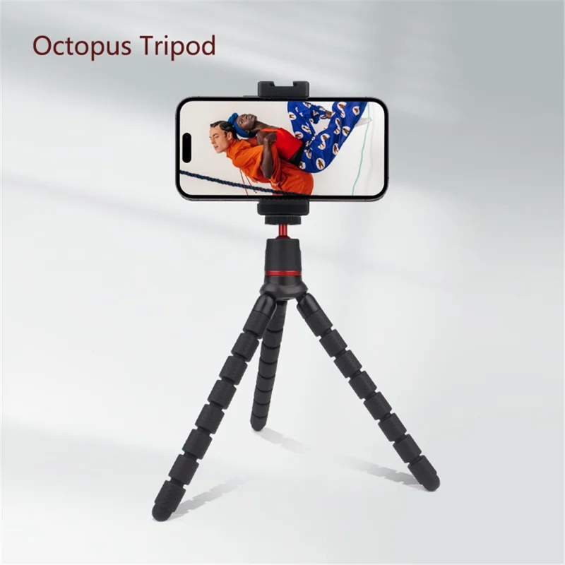 JUNNX JX-PJ-04-A Rotating Ball Head Octopus Tripod Flexible Leg Stand with Screw Adapter