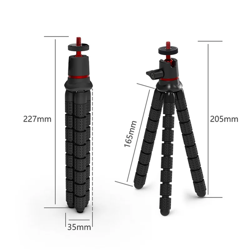 JUNNX JX-PJ-04-A Rotating Ball Head Octopus Tripod Flexible Leg Stand with Screw Adapter