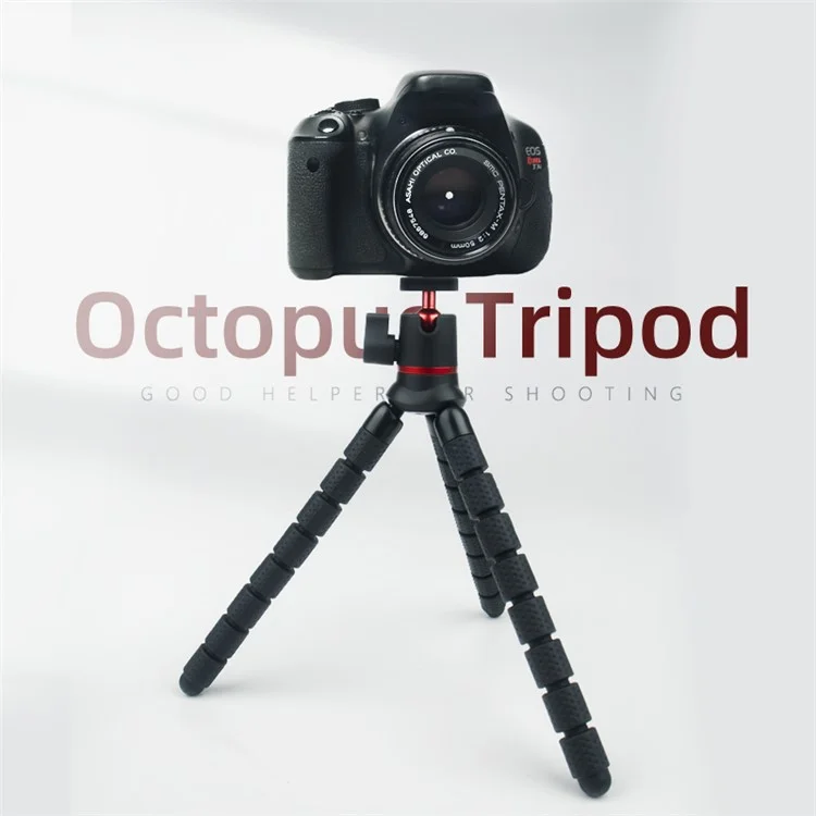 JUNNX JX-PJ-04-B Rotating Ball Head Flexible Octopus Tripod Stand with Mobile Phone Holder Clip