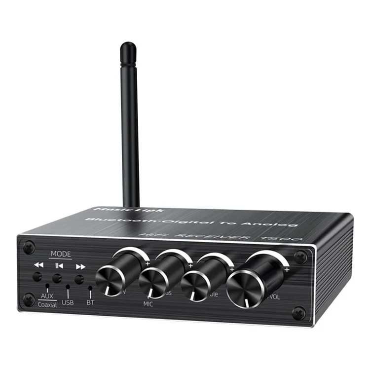 Amplificador de alto-falante conversível com microfone T500 U-Disk, com controle remoto, adaptador de áudio Bluetooth 5.3
