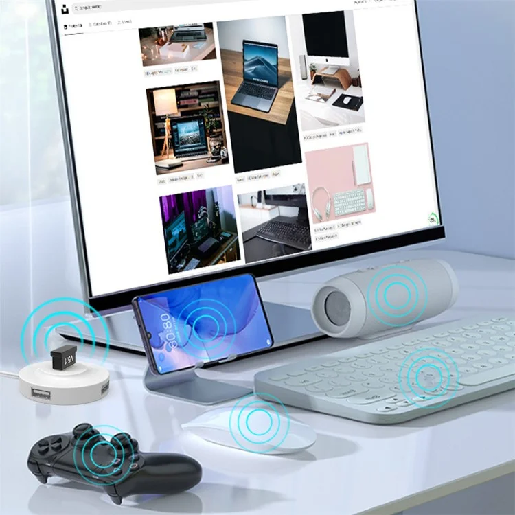 Adattatore Bluetooth 5.3 USB per computer, ricevitore e trasmettitore per laptop, cuffie