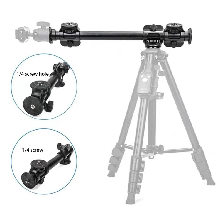 YUNTENG VCT-369 Perche d'extension en alliage d'aluminium horizontale pour stabilisateur de trépied de caméra 