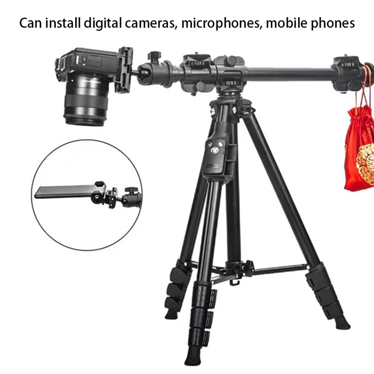 YUNTENG VCT-369 Horizontal Aluminum Alloy Gimbal Extension Pole for Tripod Stabilizer Camera