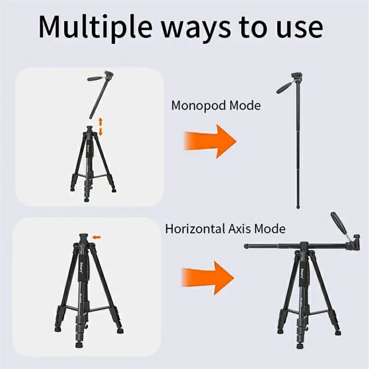 JMARY KP-2274 Multi-function Outdoor Photography Tripod 5-section Adjustable Monopod