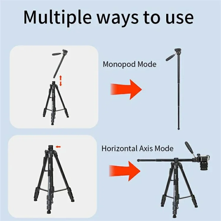 JMARY KP-2294 179cm 4-section Adjustable Monopod Multi-function Panoramic Photography Tripod
