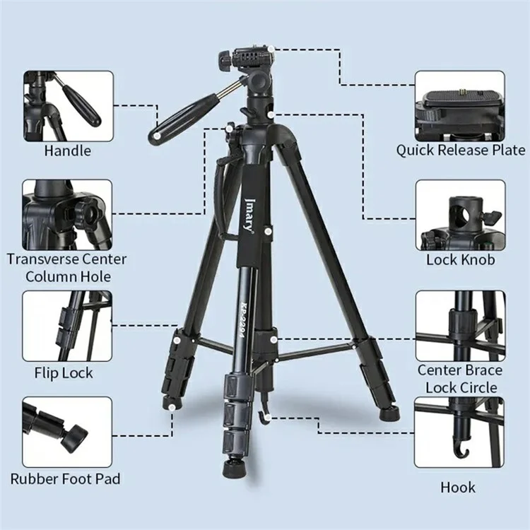 JMARY KP-2294 179cm 4-section Adjustable Monopod Multi-function Panoramic Photography Tripod