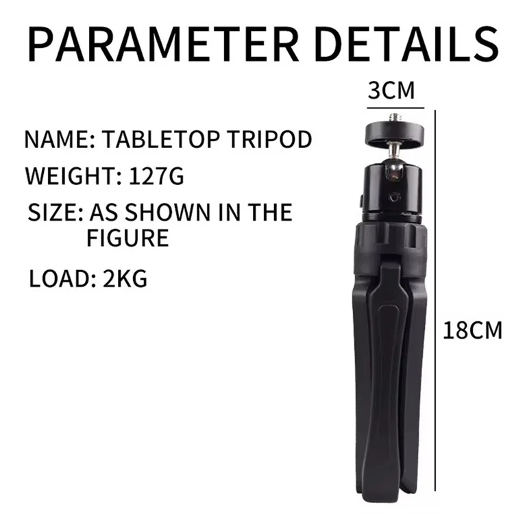 X038 Camera Tripod DLP Camera Stand Holder Phone Clamp Tripod for Live Streaming