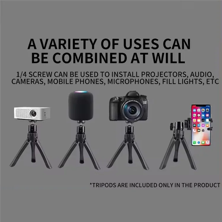 X038 Camera Tripod DLP Camera Stand Holder Phone Clamp Tripod for Live Streaming