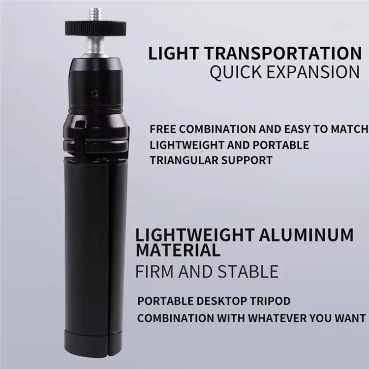 X028 Portable Webcam Tripod Stand Aluminum Alloy Extendable Desktops Tripod
