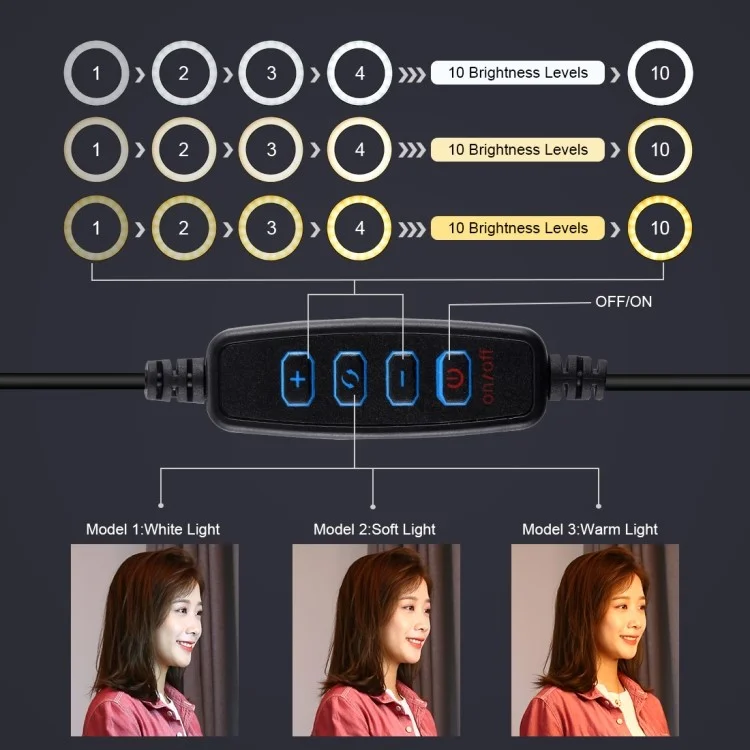 Puluz 6,2-дюймовый Настольный Светодиодный Кольцо 3 Режимы Dimmable Светодиодное Кольцо Фотография Фотография Видео Lights + Комплект Устройства.